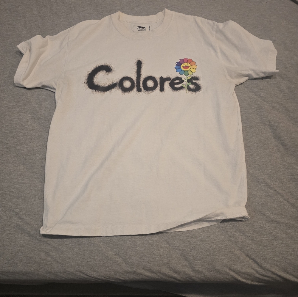 J Balvin X Takashi Murakami Colores Tee White Sz Medium